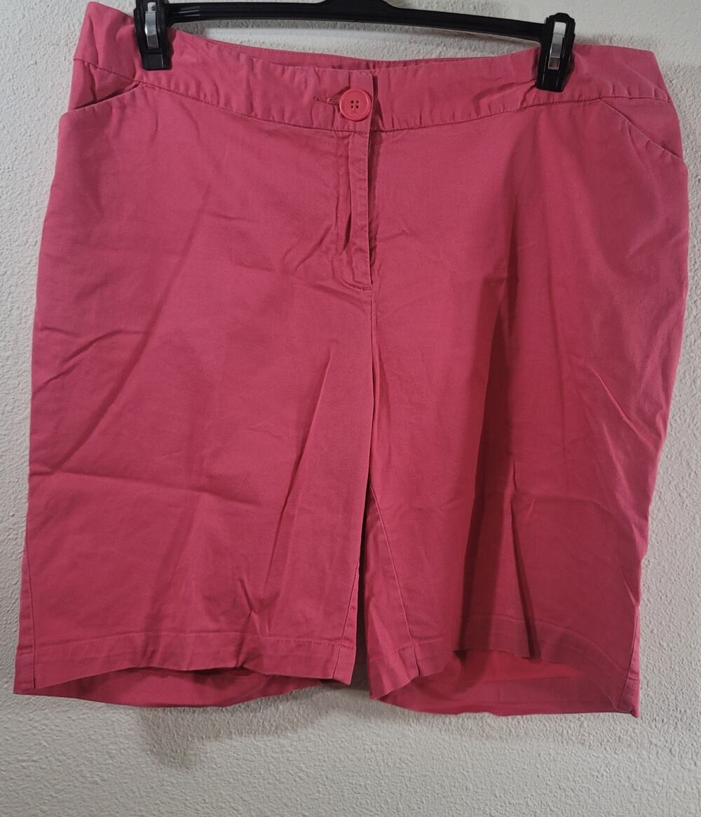 Avenue Pink Signature Chino Shorts 16 Lightweight Soft Stretch Slashed Pockets